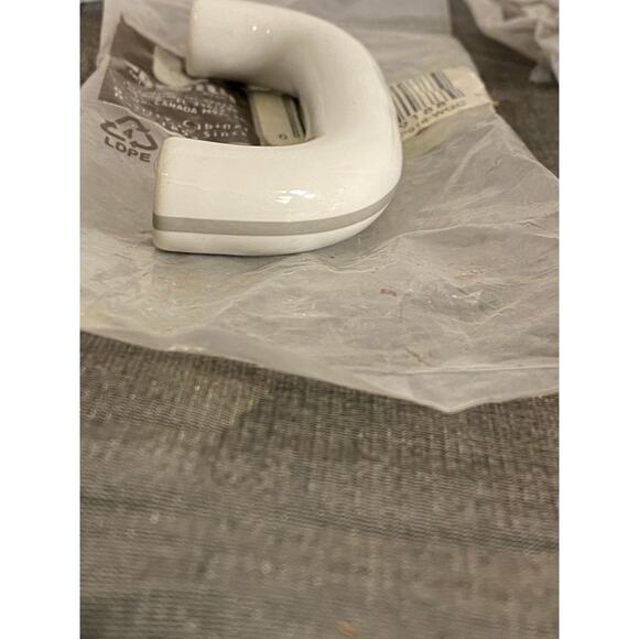 Set of 5 Belwith Drawer Handles White porcelain w gray stripe 3.5 inch NOS - Picture 2 of 8